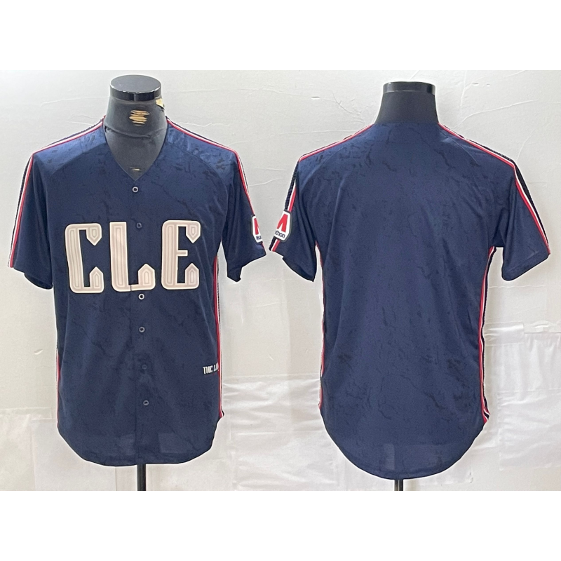 Cleveland Guardians Blank Navy 2024 City Connect Limited Stitched Baseball Jersey