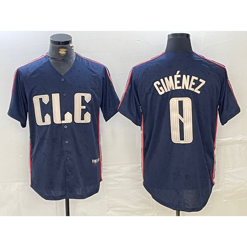 Cleveland Guardians #0 Andres Gimenez Navy 2024 City Connect Limited Stitched Baseball Jersey