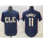 Cleveland Guardians #11 Jose Ramirez Navy 2024 City Connect Limited Stitched Baseball Jersey