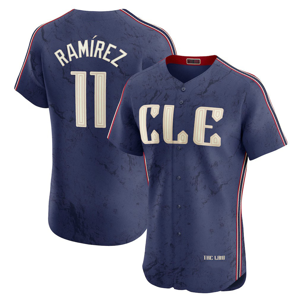 Cleveland Guardians #11 José Ramírez Navy City Connect Elite Baseball Jersey