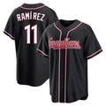 Cleveland Guardians #11 Jose Ramirez Player Black Fashion Out Home Game Stitched Baseball Jersey