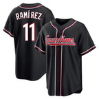 Cleveland Guardians #11 Jose Ramirez Player Black Fashion Out Home Game Stitched Baseball Jersey