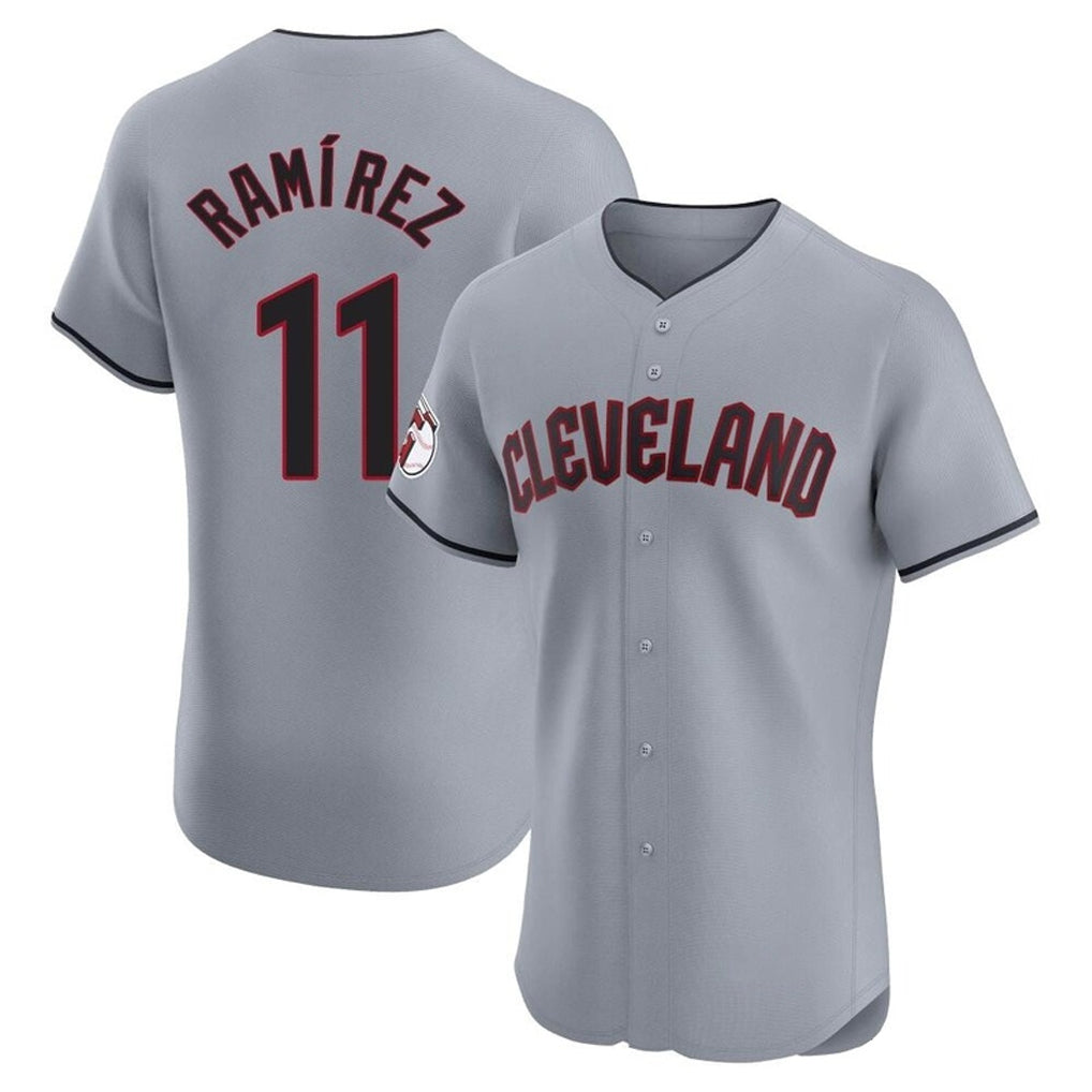 Cleveland Guardians #11 Jose Ramirez Player Gray Road Limited Elite Home Stitched Baseball Jersey