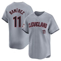 Cleveland Guardians #11 Jose Ramirez Player Gray Road Limited Home Stitched Baseball Jersey