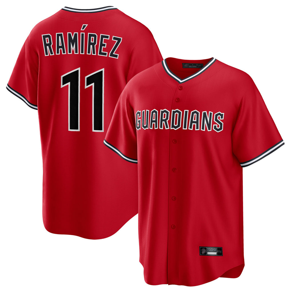 Cleveland Guardians #11 Jose Ramirez Player Red Home Game Stitched Baseball Jersey