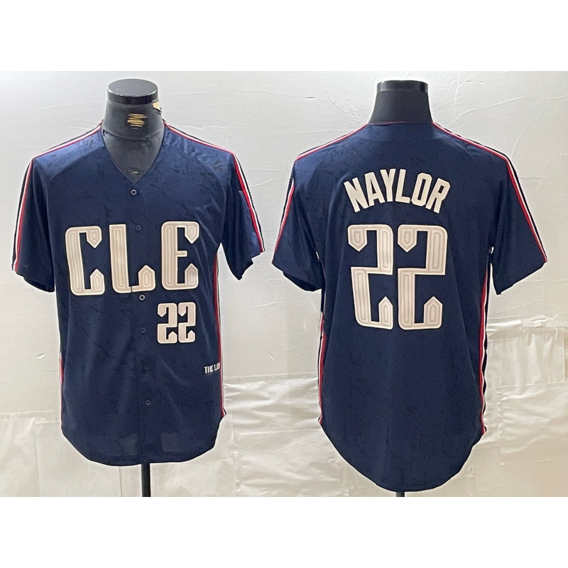 Cleveland Guardians #22 Josh Naylor Number Navy 2024 City Connect Limited Stitched Baseball Jersey