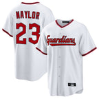 Cleveland Guardians #23 Bo Naylor Player White Game Home Stitched Baseball Jersey