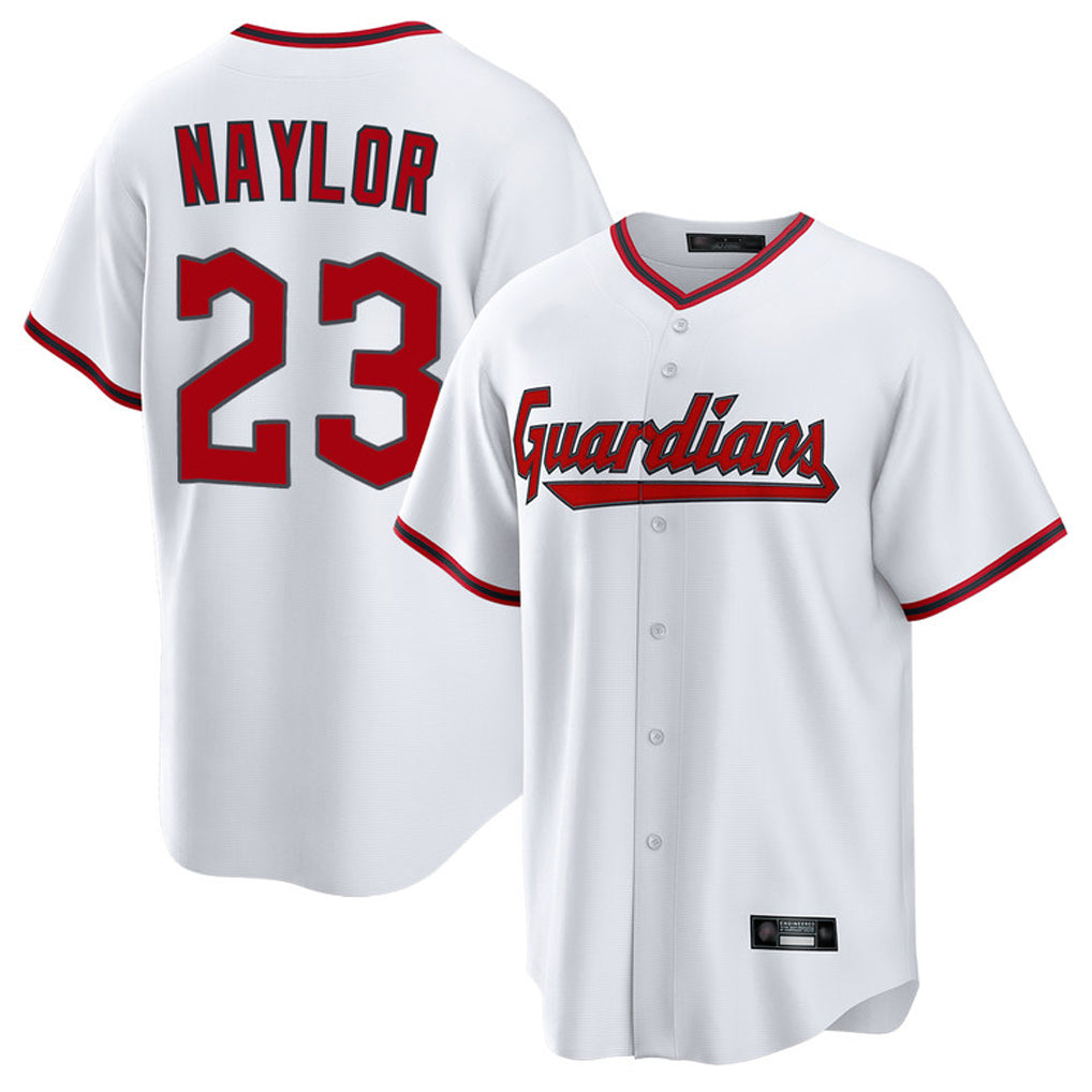 Cleveland Guardians #23 Bo Naylor Player White Game Home Stitched Baseball Jersey