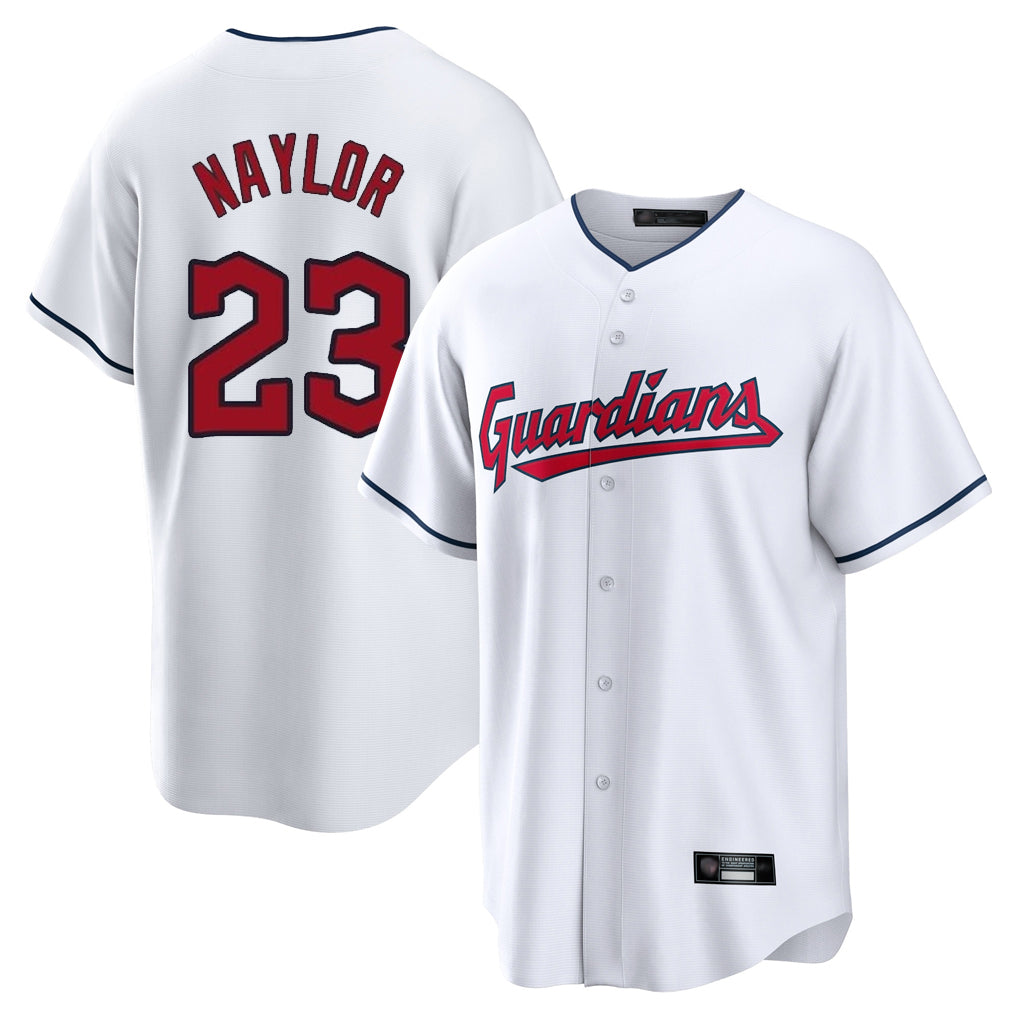 Cleveland Guardians #23 Bo Naylor Player White Home Game Stitched Baseball Jersey