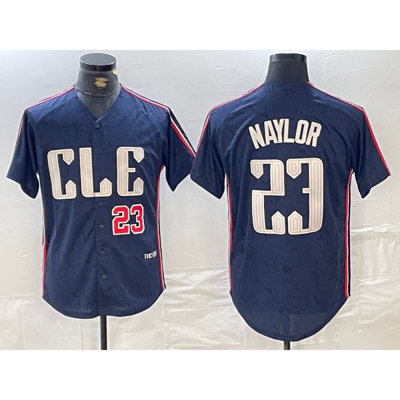 Cleveland Guardians #23 Josh Naylor Number Navy 2024 City Connect Limited Stitched Baseball Jersey