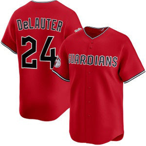 Cleveland Guardians #24 Chase DeLauter Red Cool Base Stitched Baseball Jersey
