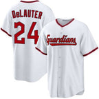 Cleveland Guardians #24 Chase DeLauter White Cool Base Limited Stitched Baseball Jersey