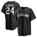 Cleveland Guardians #24 Triston McKenzie Player Black Home Game Stitched Baseball Jersey