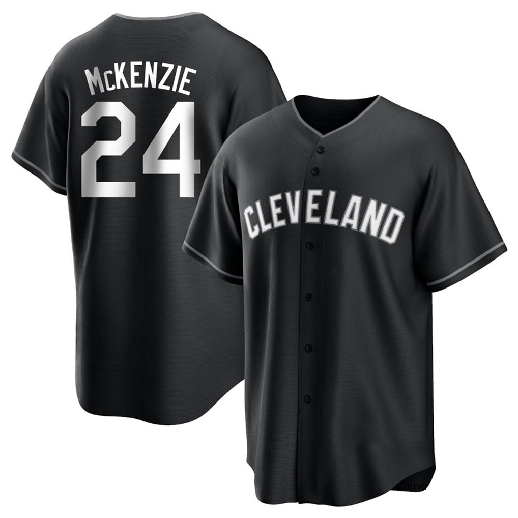 Cleveland Guardians #24 Triston McKenzie Player Black Home Game Stitched Baseball Jersey
