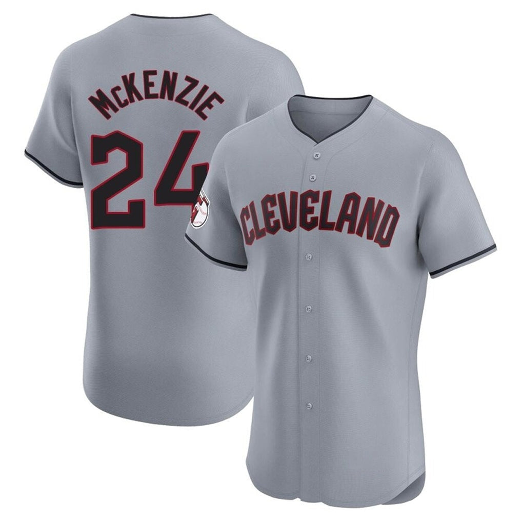 Cleveland Guardians #24 Triston McKenzie Player Gray Road Limited Elite Home Stitched Baseball Jersey