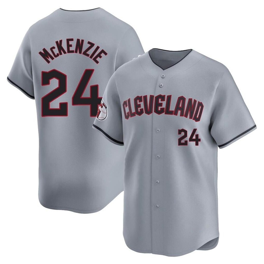 Cleveland Guardians #24 Triston McKenzie Player Gray Road Limited Home Stitched Baseball Jersey