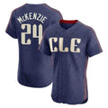Cleveland Guardians #24 Triston McKenzie Player Navy City Connect Limited Elite Home Stitched Baseball Jersey