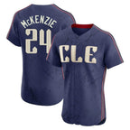 Cleveland Guardians #24 Triston McKenzie Player Navy City Connect Limited Elite Home Stitched Baseball Jersey