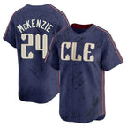Cleveland Guardians #24 Triston McKenzie Player Navy City Connect Limited Home Stitched Baseball Jersey