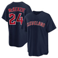 Cleveland Guardians #24 Triston McKenzie Player Navy Game Home Stitched Baseball Jersey