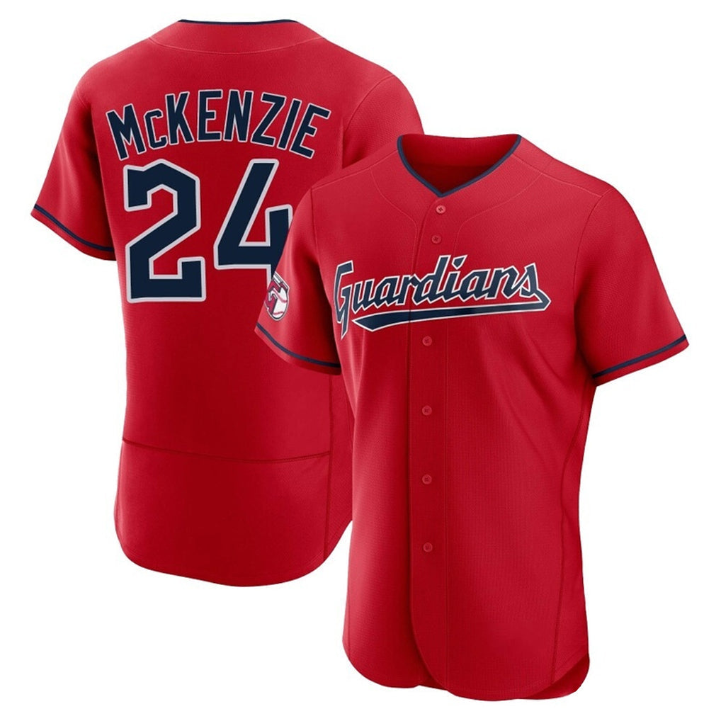 Cleveland Guardians #24 Triston McKenzie Player Red Limited Elite Home Stitched Baseball Jersey