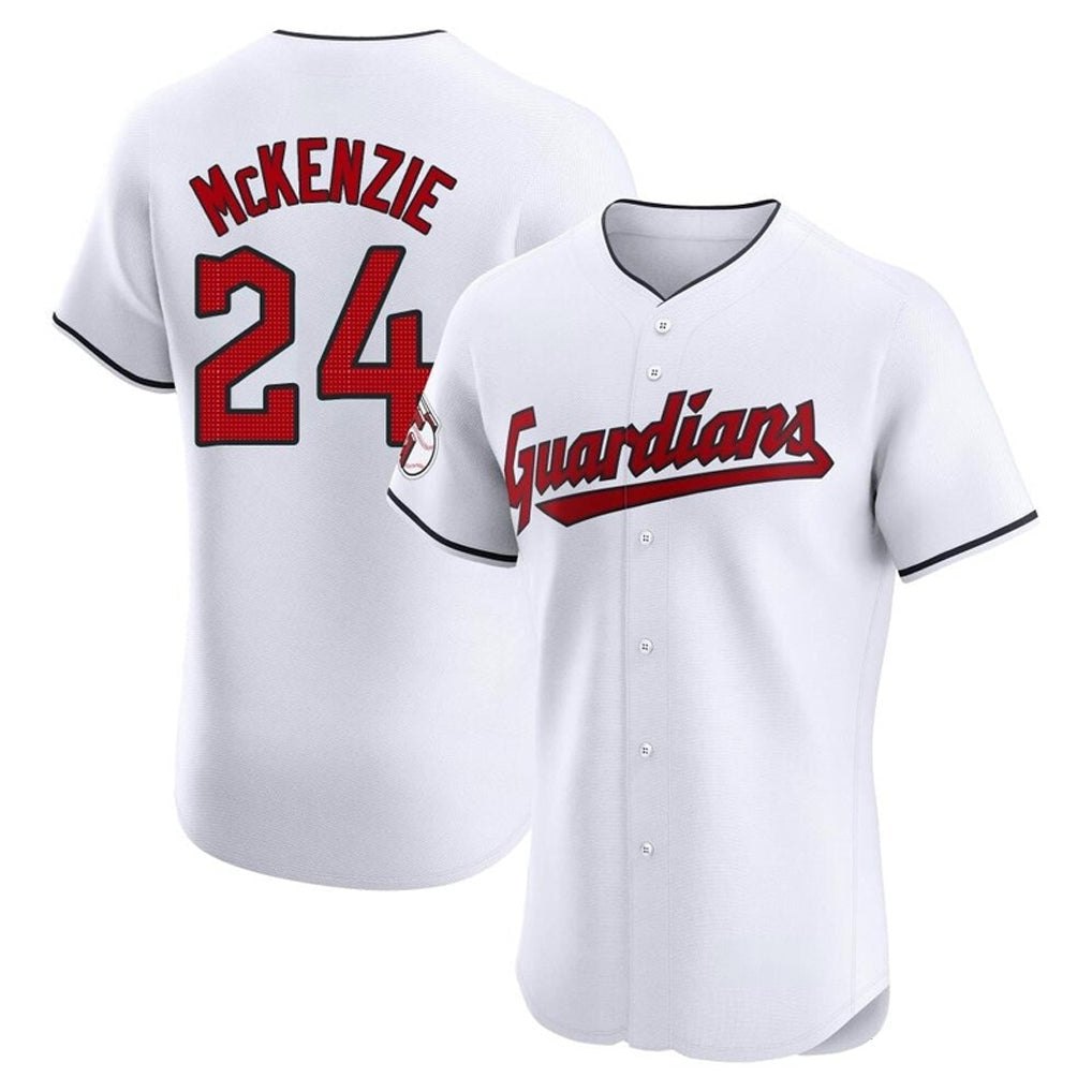Cleveland Guardians #24 Triston McKenzie Player White Limited Elite Home Stitched Baseball Jersey