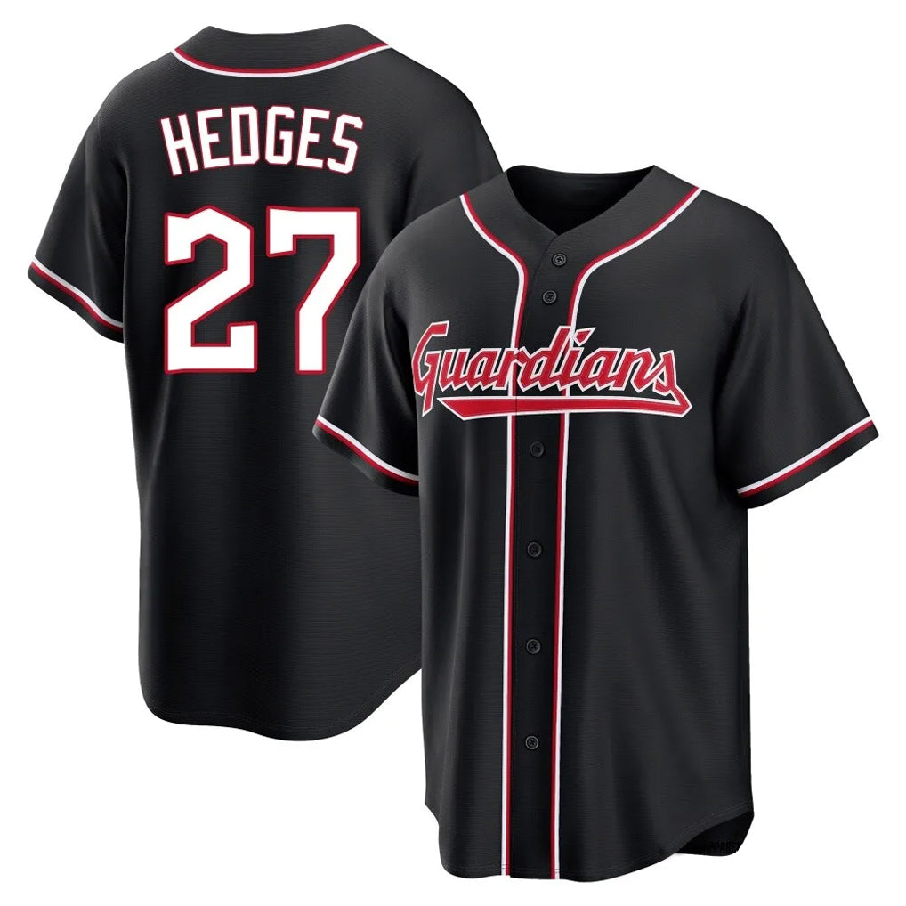 Cleveland Guardians #27 Austin Hedges Player Black Fashion Out Home Game Stitched Baseball Jersey