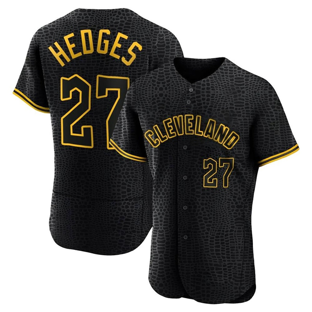 Cleveland Guardians #27 Austin Hedges Player Black Snake Skin City Limited Elite Home Stitched Baseball Jersey