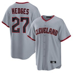 Cleveland Guardians #27 Austin Hedges Player Gray Home Game Stitched Baseball Jersey