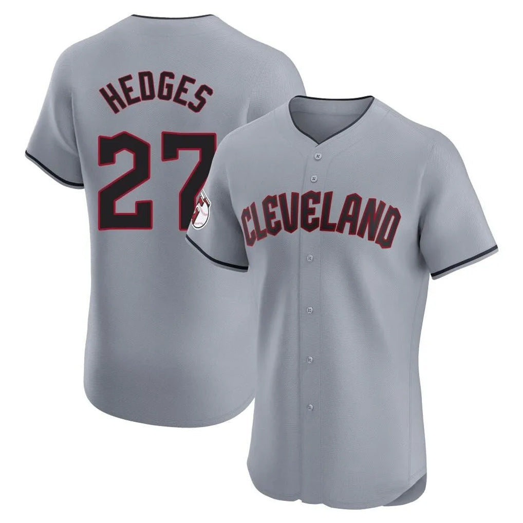 Cleveland Guardians #27 Austin Hedges Player Gray Road Limited Elite Home Stitched Baseball Jersey