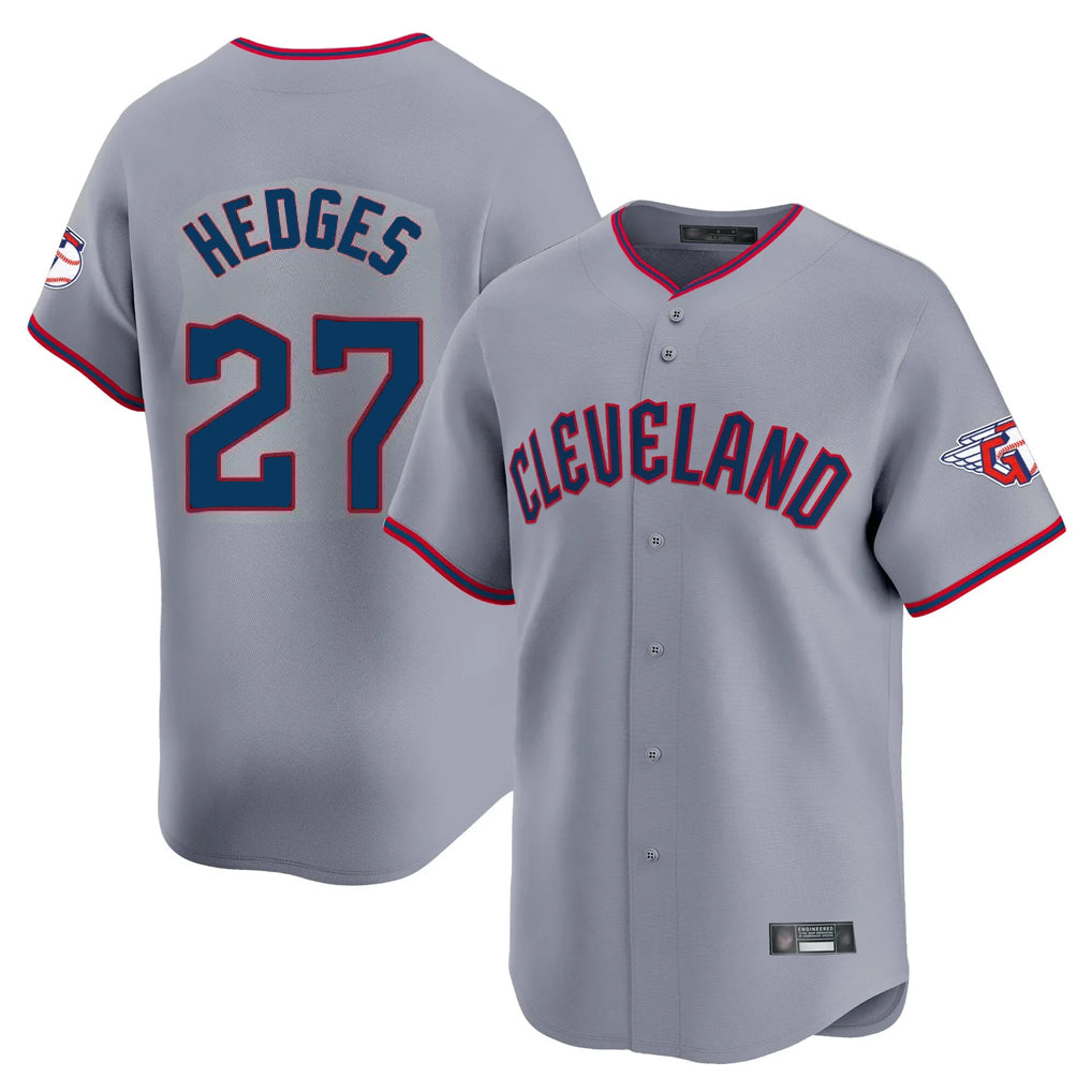 Cleveland Guardians #27 Austin Hedges Player Gray Road Limited Home Game Stitched Baseball Jersey