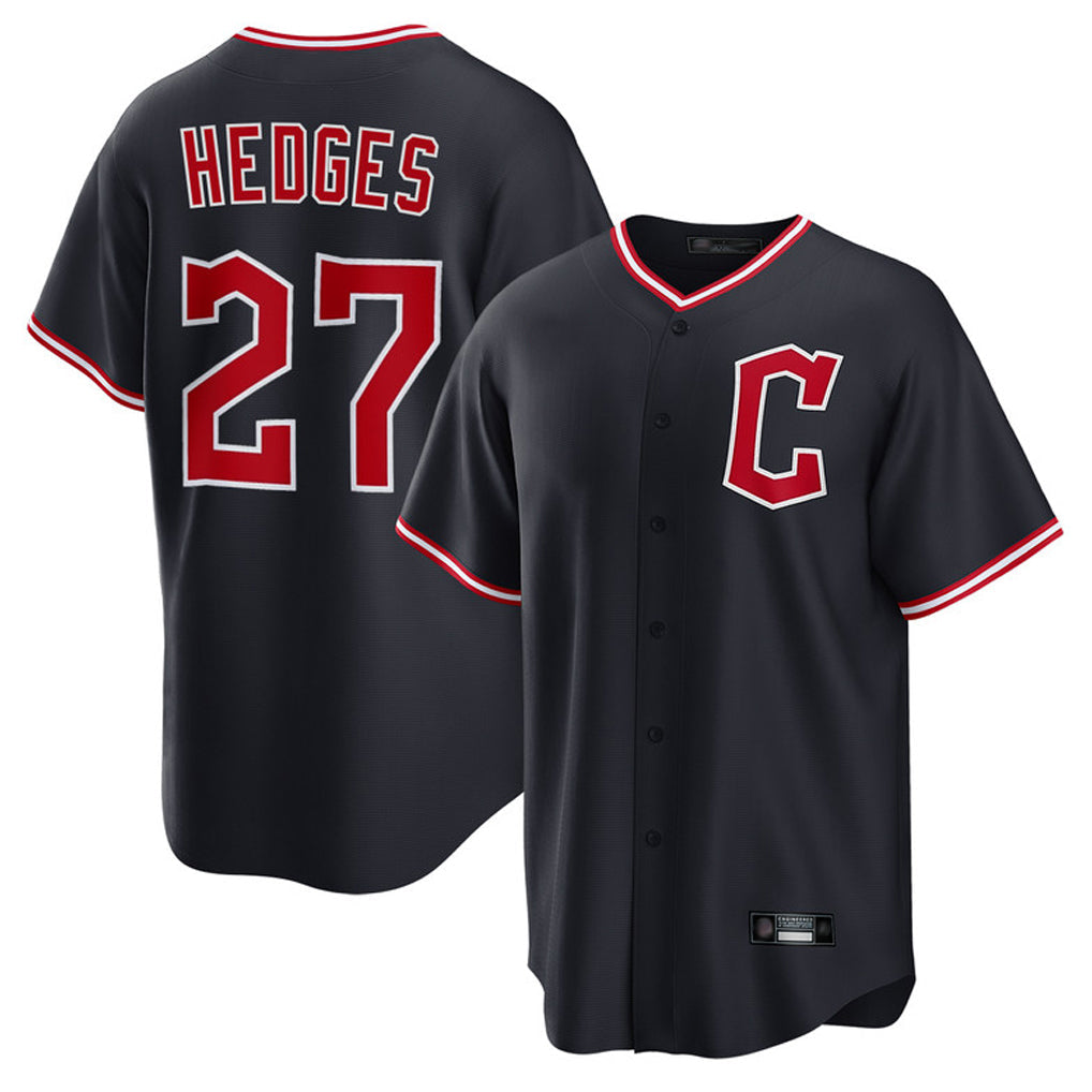 Cleveland Guardians #27 Austin Hedges Player Navy Game Home Stitched Baseball Jersey