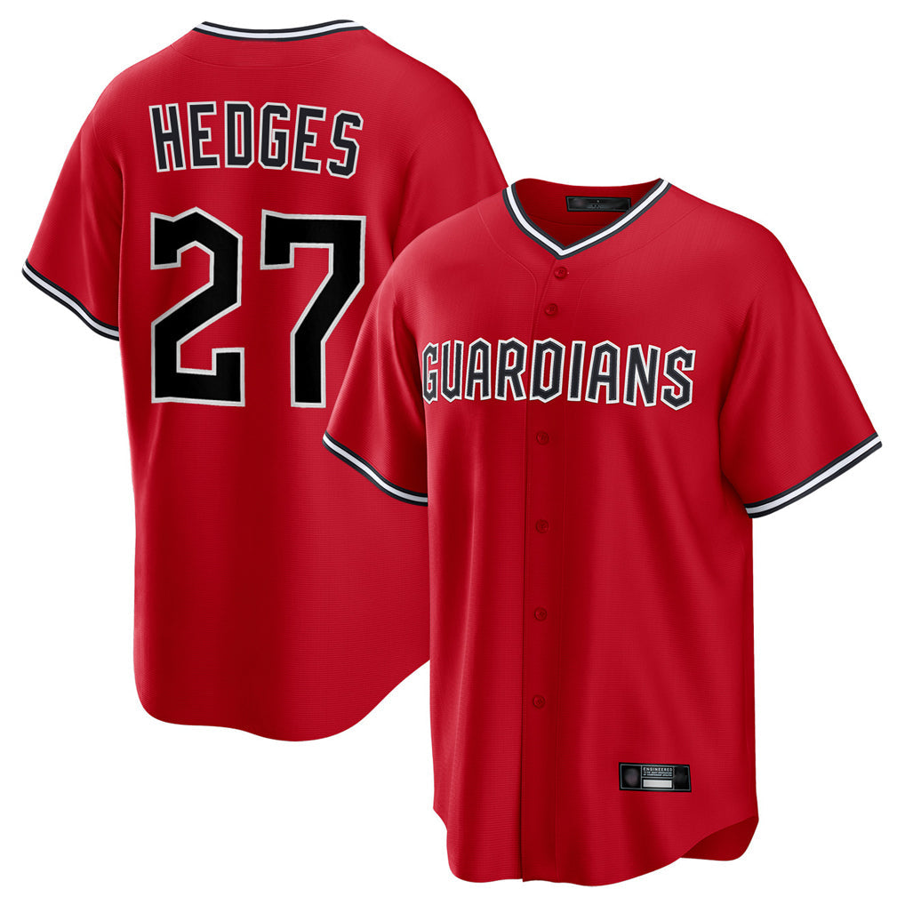 Cleveland Guardians #27 Austin Hedges Player Red Home Game Stitched Baseball Jersey