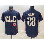 Cleveland Guardians #28 Tanner Bibee Number Navy 2024 City Connect Limited Stitched Baseball Jersey