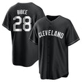 Cleveland Guardians #28 Tanner Bibee Player Black Home Game Stitched Baseball Jersey