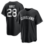 Cleveland Guardians #28 Tanner Bibee Player Black Home Game Stitched Baseball Jersey