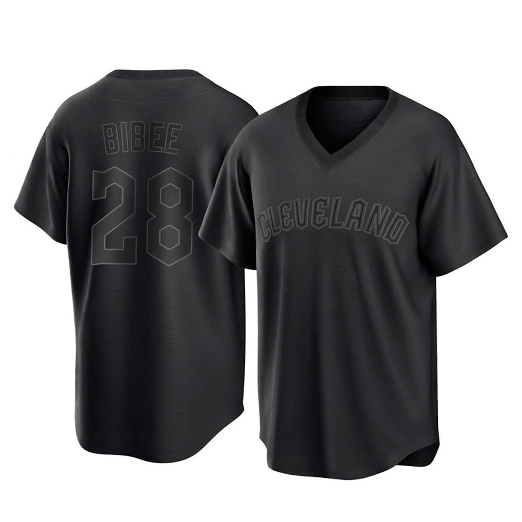 Cleveland Guardians #28 Tanner Bibee Player Black Home Game Stitched Baseball Jersey