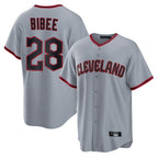 Cleveland Guardians #28 Tanner Bibee Player Gray Home Game Stitched Baseball Jersey
