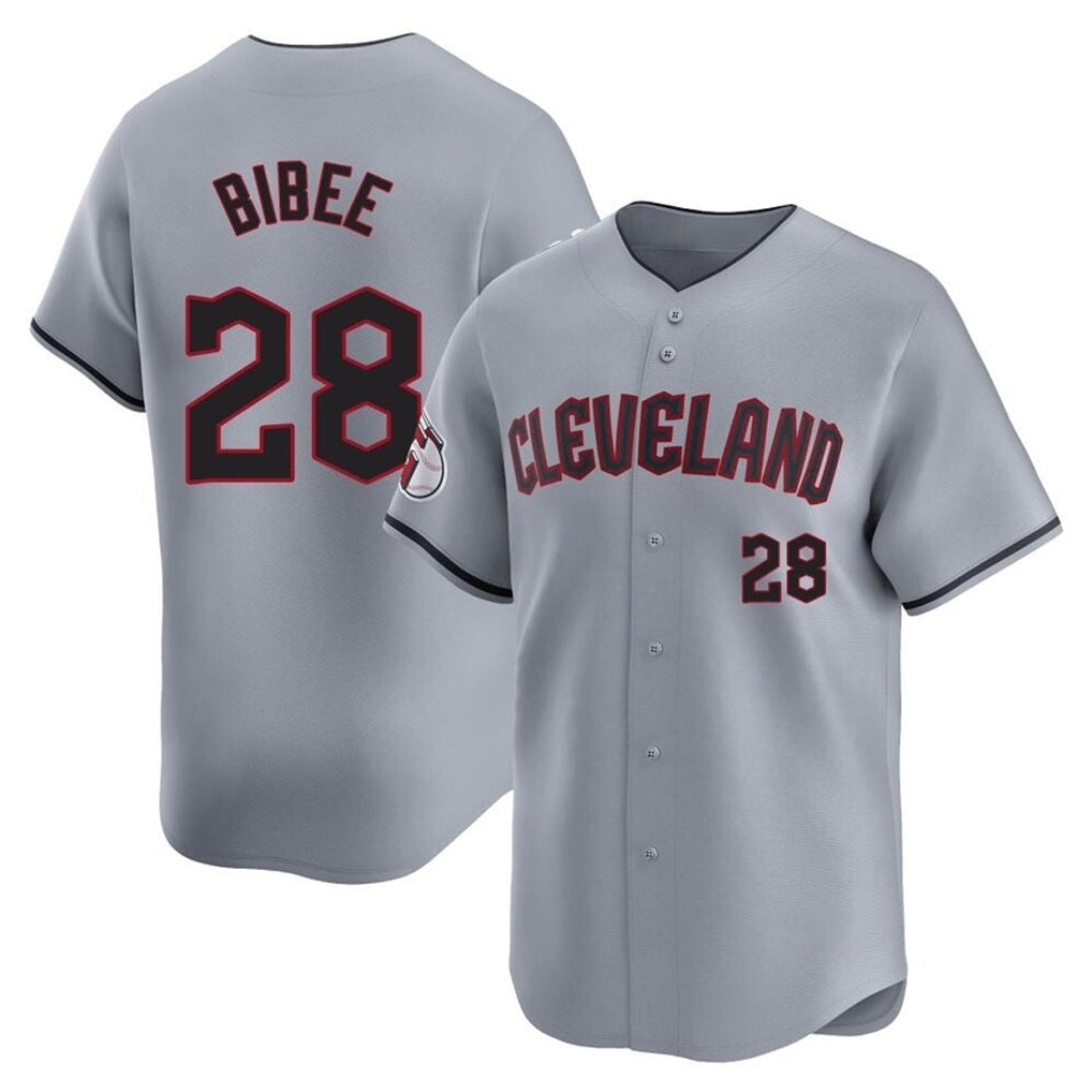 Cleveland Guardians #28 Tanner Bibee Player Gray Road Limited Home Stitched Baseball Jersey