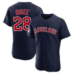 Cleveland Guardians #28 Tanner Bibee Player Navy Limited Elite Home Stitched Baseball Jersey