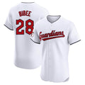 Cleveland Guardians #28 Tanner Bibee Player White Limited Elite Home Stitched Baseball Jersey