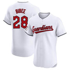 Cleveland Guardians #28 Tanner Bibee Player White Limited Elite Home Stitched Baseball Jersey