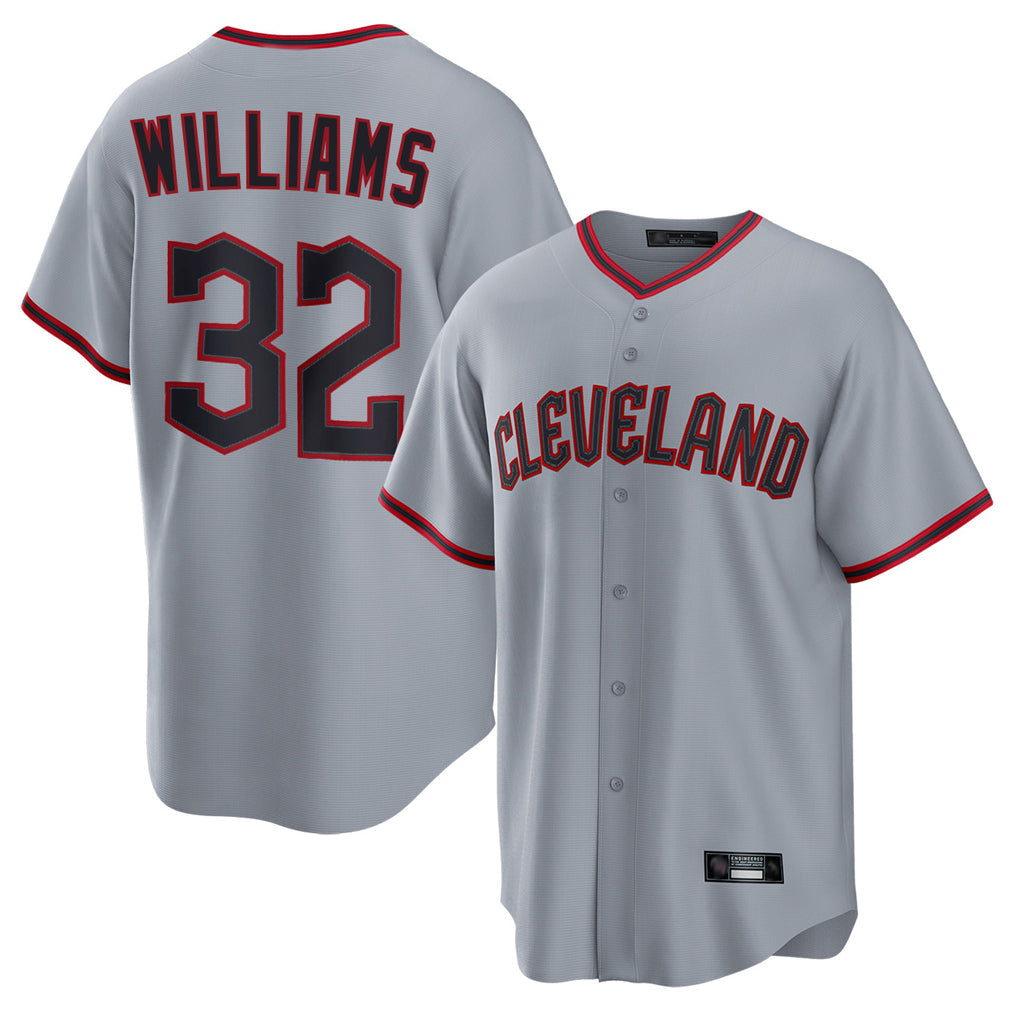 Cleveland Guardians #32 Gavin Williams Player Gray Home Game Stitched Baseball Jersey