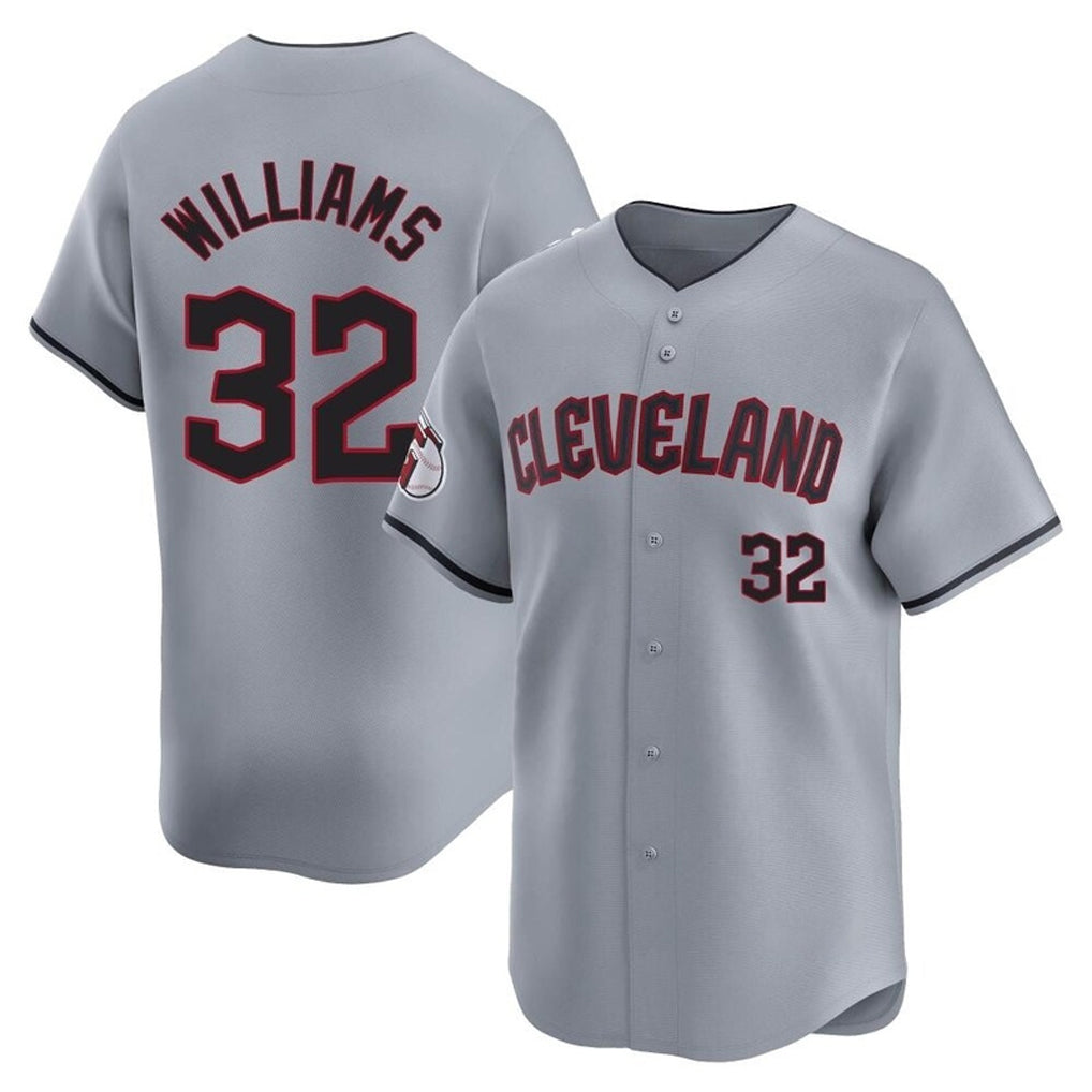 Cleveland Guardians #32 Gavin Williams Player Gray Road Limited Home Game Stitched Baseball Jersey