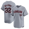 Cleveland Guardians #32 Gavin Williams Player Gray Road Limited Home Game Stitched Baseball Jersey