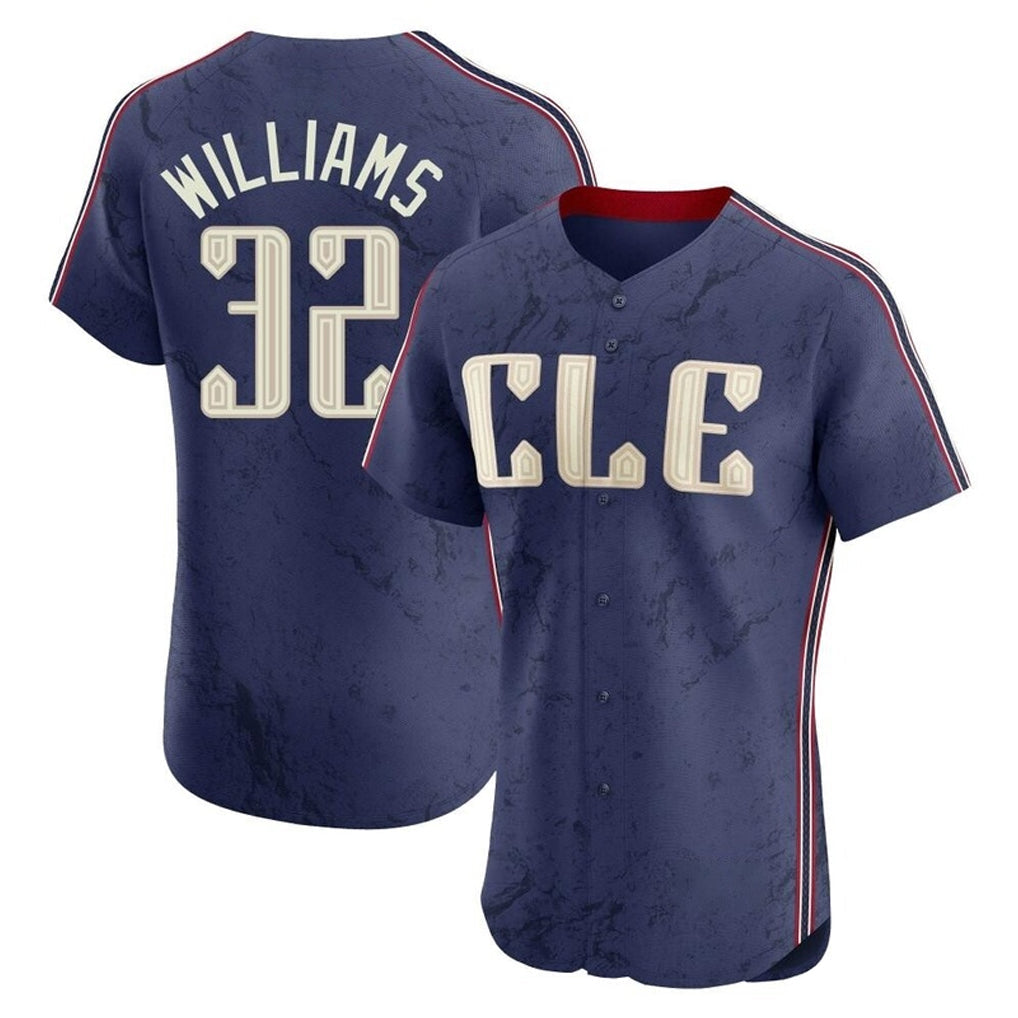 Cleveland Guardians #32 Gavin Williams Player Navy City Connect Limited Elite Home Stitched Baseball Jersey