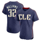 Cleveland Guardians #32 Gavin Williams Player Navy City Connect Limited Elite Home Stitched Baseball Jersey