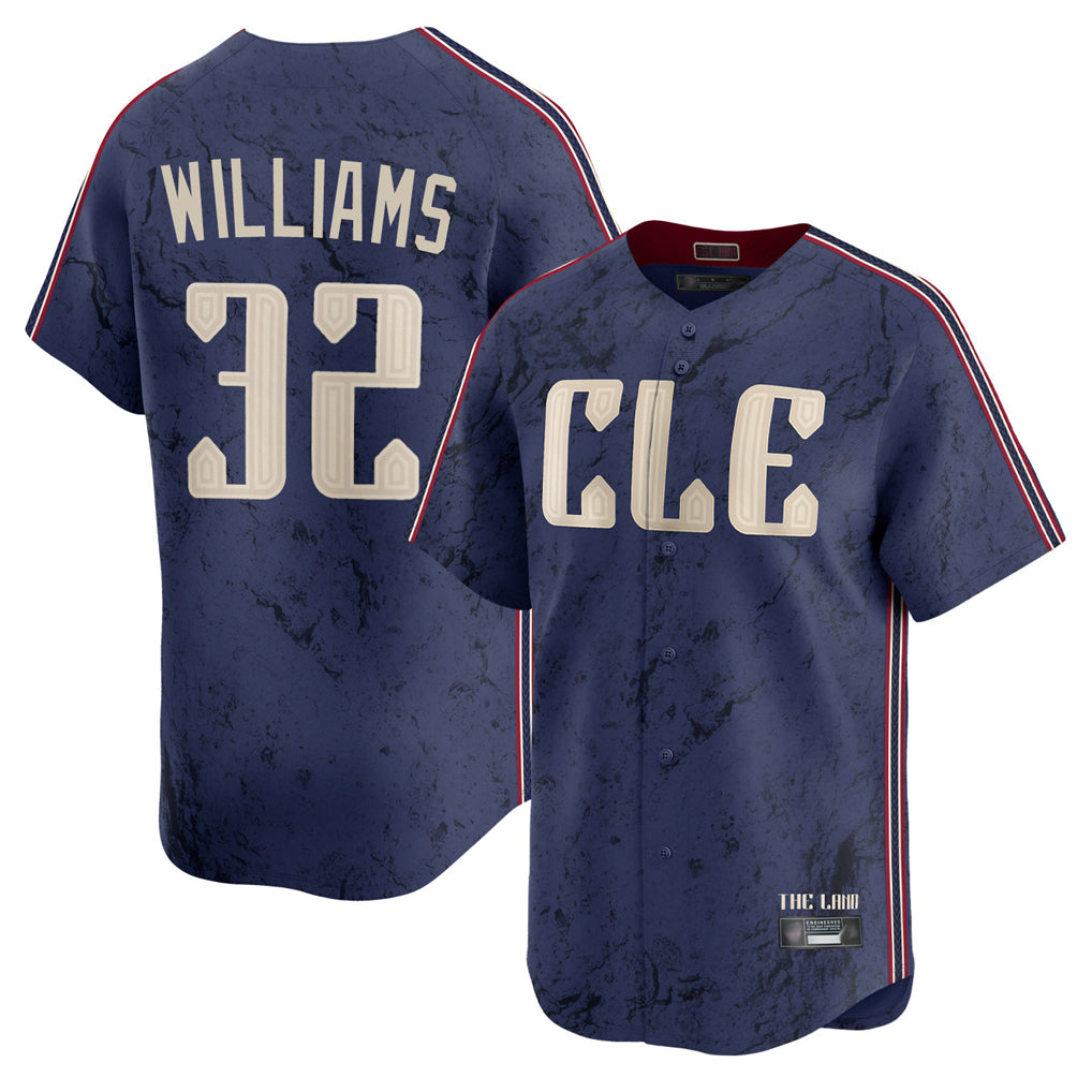 Cleveland Guardians #32 Gavin Williams Player Navy City Connect Limited Home Stitched Baseball Jersey