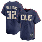 Cleveland Guardians #32 Gavin Williams Player Navy City Connect Limited Home Stitched Baseball Jersey