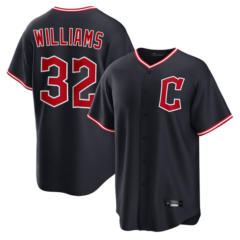 Cleveland Guardians #32 Gavin Williams Player Navy Home Game Stitched Baseball Jersey